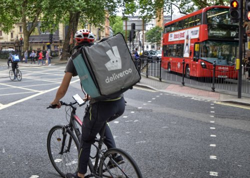 London,,United,Kingdom,,June,2018.,A,Worker,From,Deliveroo,,A