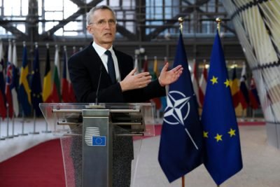 Nato,Secretary,General,Jens,Stoltenberg,Speaks,To,The,Press,Ahead