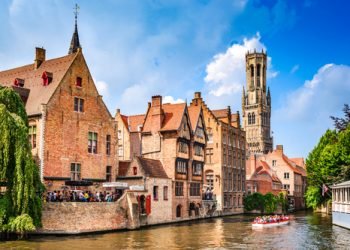 Bruges,,Belgium,-,7,August,2014:,Scenery,With,Water,Canal