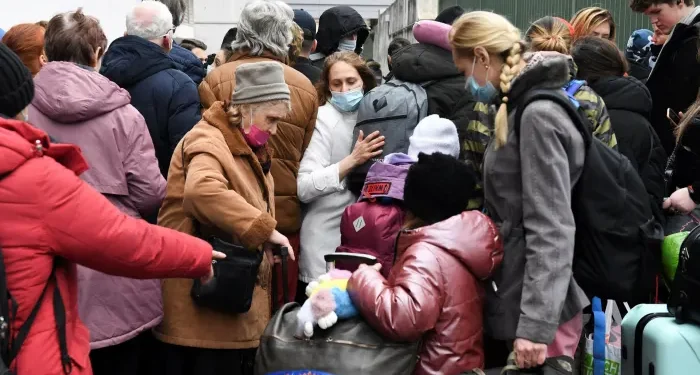 Ukrainian people fleeing as a refugees to EU countires