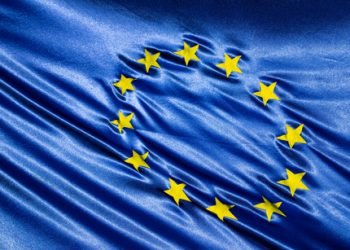 EU flag background in wind