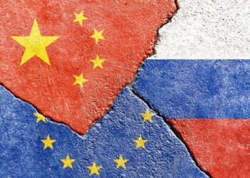 Grunge,China,Vs,Russia,Vs,Eu,National,Flags,Icon,On