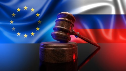 Eu,Sanctions,Against,Russia.,Russia-eu,Rule,Of,Law,Dispute.,3d