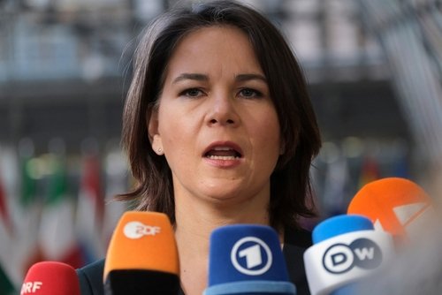 German,Foreign,Minister,Annalena,Baerbock,Makes,A,Statement,As,He