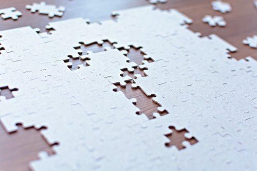 Question mark from the missing parts of the puzzle