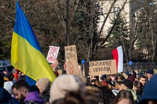 Warsaw,,Poland,-,February,24,2022:,Protests,Against,The,War