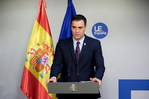 Brussels,,Belgium.,22nd,Feb.,2020.,Spanish,Prime,Minister,Pedro,Sanchez