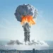 An illustration of a nuclear bomb exploding in a city