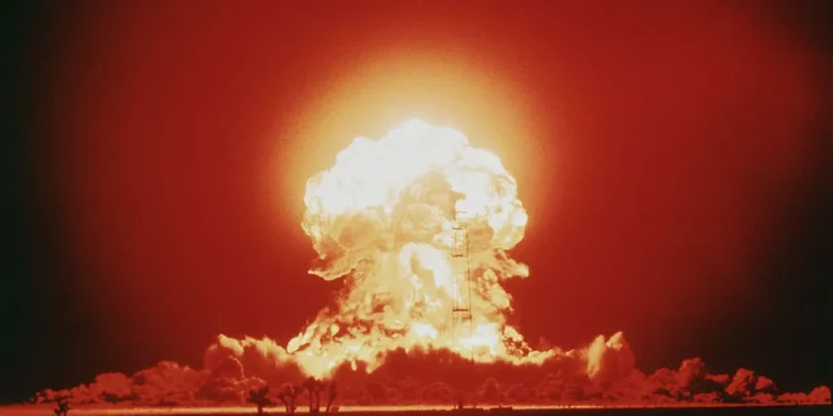 A photo of a nuclear bomb explosion