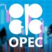 Opec,Logo.,Inscription,Opec,On,The,Background,Of,Falling,Charts.