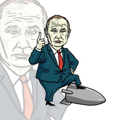 Vladimir,Putin,President,Of,Russia,Russian,Federation,Cartoon,Caricature,Vector