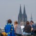 Cologne, Germany - May 19 2019: The demonstration and protest against nationalism and for Europe and European values in Cologne Germany, before the EU elections