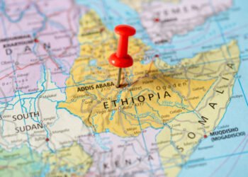 Push,Pin,On,The,Territory,Of,Ethiopia,On,The,World