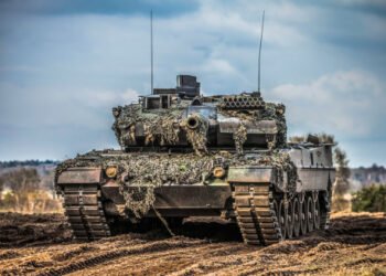 German,Main,Battle,Tank,Stands,In,Position,To,Shoot