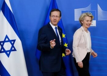 European,Commission,President,Ursula,Von,Der,Leyen,Welcomes,Israel's,President