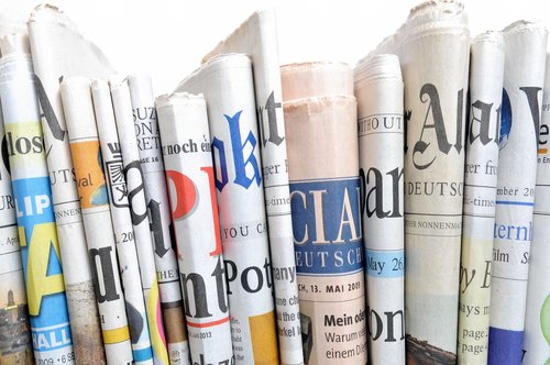 Row of newspapers