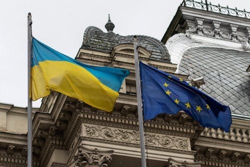 Lviv,,Ukraine,-,March,8,,2022.,Flags,Of,Ukraine,And