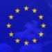 Flag of European Union with a cloud design