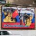 Poster of supporters of the military operation carried out by Russia on the territory of Ukraine with the hashtag We don't abandon our own, the Soviet flag and the symbols Z and V: Russia - Aug 2022