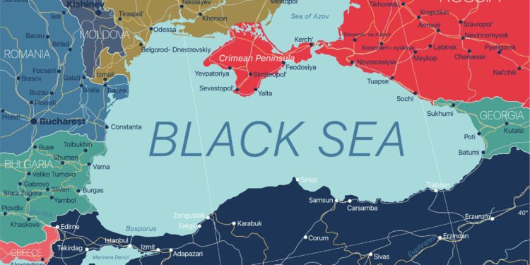 Black,Sea,Region,Detailed,Editable,Map,With,Regions,Cities,And