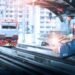Engineer manager use tablets and AI systems. Inspect and control the operation of the sky train
