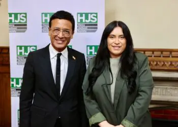 Omar Harfouch with Nicola Richards MP, who chaired the meeting in the UK Houses of Parliament.